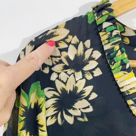 Banana Republic Ivy League Green Floral Print Blouse - Picture 10 of 16